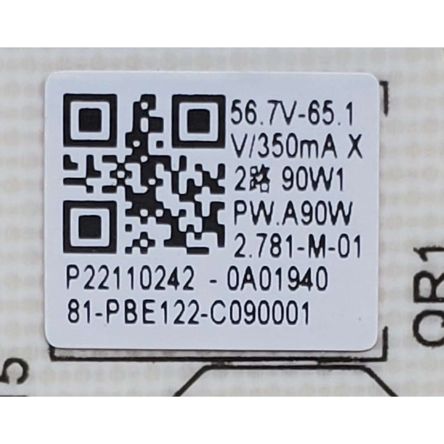 FUENTE DE PODER PARA TV HKPRO / NUMERO DE PARTE 81-PBE122-C090001 / PW.A90W2.781 / PW.A90W2.781-M-01 / PW.A90W2 781-M-01 / PANEL LVU500CHDX E0504 / DISPLAY CV500U5-T02 REV:01 / MODELOS DAW50UR / HKP50RUHD2 - Imagen 4